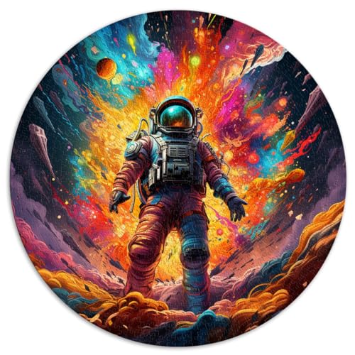 Puzzle mit 1000 Teilen für Erwachsene, stilisierter Astronaut, runde Puzzles, für Erwachsene und Kinder ab 12 Jahren, Kartonpuzzles, Denkspiel, Größe 67,5 x 67,5 von LZYANG