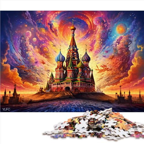 Puzzle mit 1000 Teilen für Erwachsene und Kinder, Farbe Russland. Papierpuzzle St. Petersburg, für Erwachsene und Kinder ab 12 Jahren, Familienpuzzlespiel. Größe: 26 x 38 cm von LZYANG