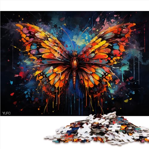 Puzzle mit 1000 Teilen für Erwachsene und Kinder, Papierpuzzle mit Schmetterlingen, Geschenk für Erwachsene, Lernspiel, Herausforderungsspielzeug. Größe: 50 x 75 cm. von LZYANG