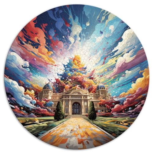 Puzzle mit 1000 Teilen für Erwachsene und Kinder, Schloss Schönbrunn, kreisförmiges Puzzle für Erwachsene und Kinder, Kartonpuzzle, Denkspiel, Größe 67,5 x 67,5 von LZYANG