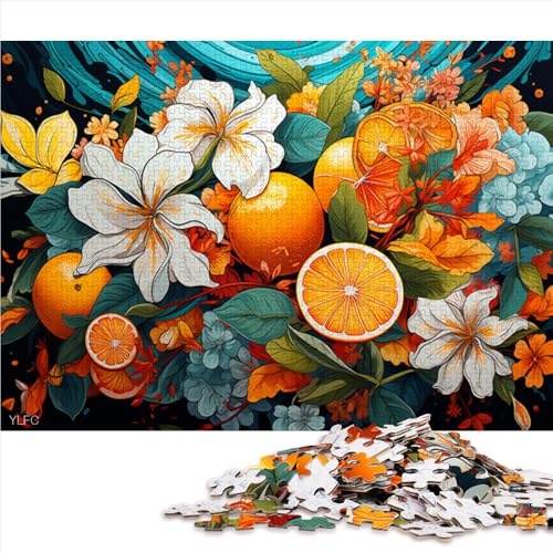 Puzzle mit 2000 Teilen für Erwachsene, Gemälde eines orangefarbenen Papierpuzzles, für Erwachsene und Kinder ab 12 Jahren, lustige Puzzlespiele. Größe: 70 x 100 cm. von LZYANG