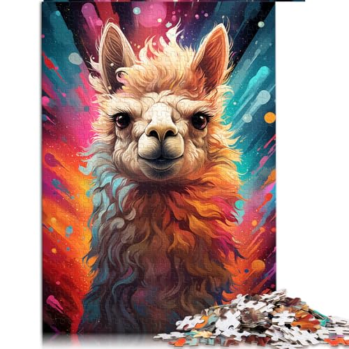 Puzzle mit 2000 Teilen für Erwachsene, Papierpuzzle „Buntes Alpaka im Weltraum“, für Erwachsene und Kinder ab 12 Jahren, für Familienspaß, Größe: 70 x 100 cm von LZYANG