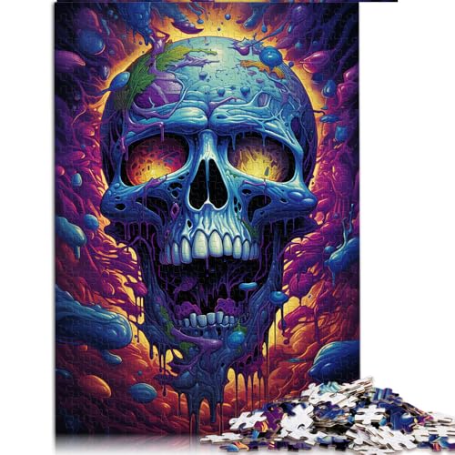 Puzzle mit 2000 Teilen für Erwachsene und Kinder, farbenfrohes psychedelisches Totenkopf-Papierpuzzle, für Erwachsene und Kinder ab 12 Jahren, Lernspielzeug, Größe: 70 x 100 cm von LZYANG