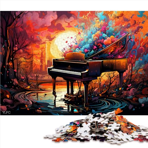 Puzzles für Erwachsene, 1000 Puzzles, Fantasy-Klaviermalerei, Papierpuzzle, für Erwachsene und Kinder ab 12 Jahren, Lernspiel für Erwachsene und Kinder, Größe: 26 x 38 cm von LZYANG