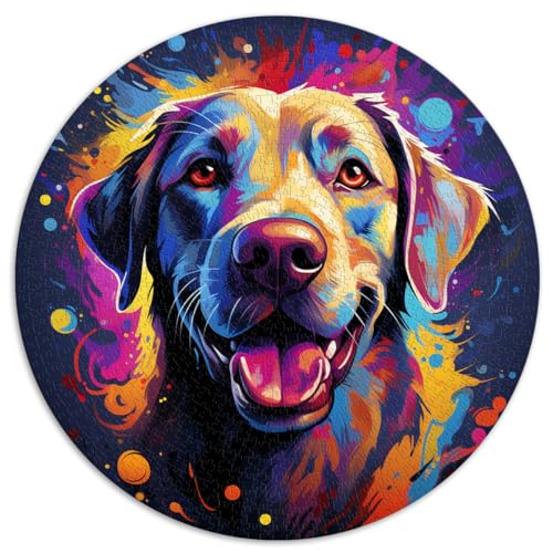 Puzzlespiel mit 1000 Teilen, Labrador, runde Puzzles, Geschenke für Erwachsene, Puzzles aus Pappe, Heimkunstdekor, Größe 67,5 x 67,5 von LZYANG