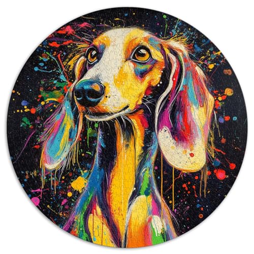 Rundes Puzzle mit 1000 Teilen, Saluki., Kreative runde Puzzles, für Jugendliche und Erwachsene, Puzzles aus Pappe, Puzzle-Wanddekorationsgröße ， 67,5 x 67,5 von LZYANG