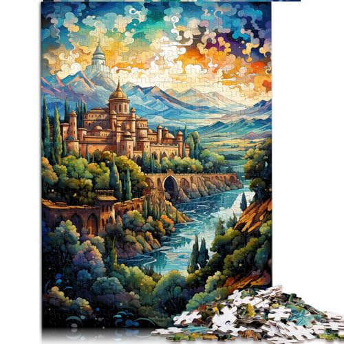 Schweres Puzzle für Erwachsene, 1000 Teile, „Die volle Psychedelie der Alhambra“, Papierpuzzle, Teenager und Kinder, Puzzle mit farbenfrohen Designs, Größe: 50 x 75 cm von LZYANG