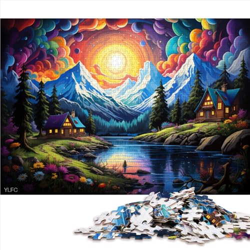 Schweres Puzzle für Erwachsene, 1000 Teile, Fantasie-Berglandschaft, Papierpuzzle, für Jugendliche und Erwachsene, Denksport-Puzzle, Größe: 50 x 75 cm von LZYANG