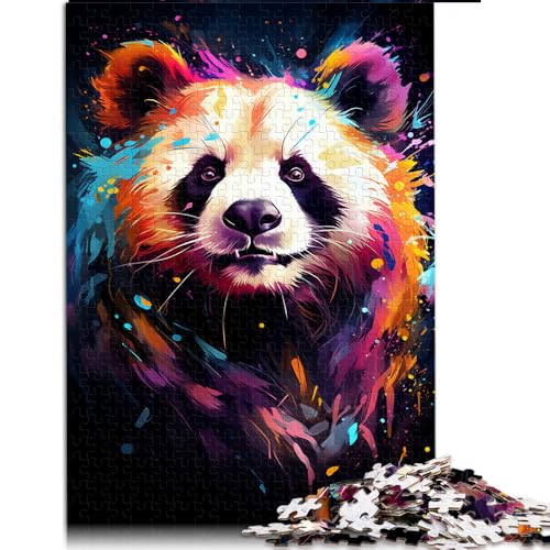 Schweres Puzzle für Erwachsene, 2000 Teile, farbenfrohes Papierpuzzle mit psychedelischem Panda-Gemälde, geeignet für Kinder ab 12 Jahren, auffälliges Design. Größe: 70 x 100 cm. von LZYANG