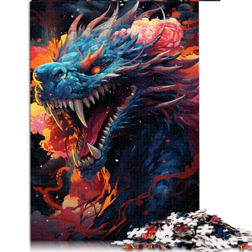 für Erwachsene, 1000 Teile, Psychedelischer Drachen in den Wolken, Papierpuzzle, für Erwachsene und Kinder ab 12 Jahren, tolles Größe: 50 x 75 cm von LZYANG