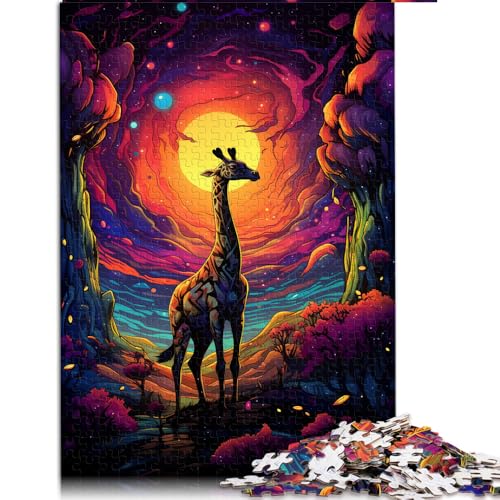 für Erwachsene, 1000 Teile, buntes Giraffen-Papierpuzzle, Erwachsene und Kinder, interessante Puzzles zur Stressreduzierung. Größe: 50 x 75 cm von LZYANG