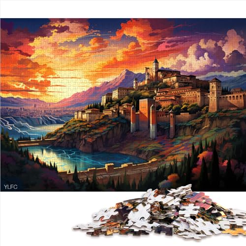 für Erwachsene, 1000-teiliges Puzzle, Abbildung des Alhambra-Palastes, Papierpuzzle, für Erwachsene und Kinder, Lernspiele für zu Hause, DIY-Spielzeug. Größe: 50 x 75 cm von LZYANG