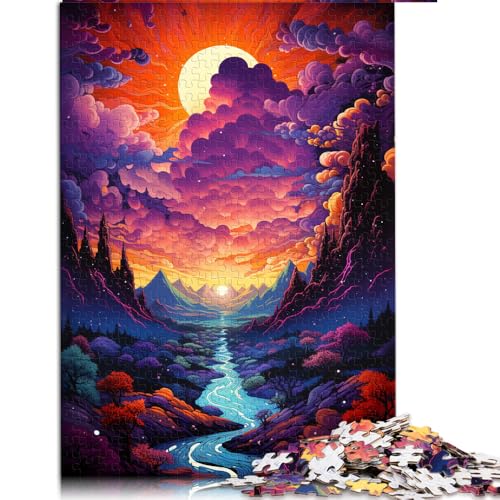 für Erwachsene, 1000-teiliges Puzzle, Lernspiele, farbenfrohes psychedelisches Traumland-Papierpuzzle, für Erwachsene, Familien oder Kinder, Weihnachtspuzzlegeschenke für Frauen. Größe: 52 x 38 cm von LZYANG