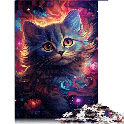 für Erwachsene, 1000-teiliges Puzzle, farbenfrohes, süßes Papierpuzzle mit Nebelkätzchen, für Erwachsene und Kinder ab 12 Jahren, auffälliges Design. Größe: 50 x 75 cm. von LZYANG