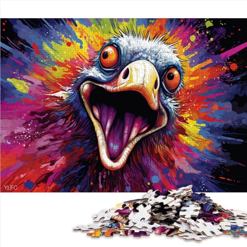 für Erwachsene, 1000-teiliges Puzzle-Geschenk, buntes Straußenpapier-Puzzle, für Erwachsene und Kinder ab 12 Jahren, Holzpuzzle für Familienspiele und zur Heimdekoration. Größe: 50 x 75 cm. von LZYANG