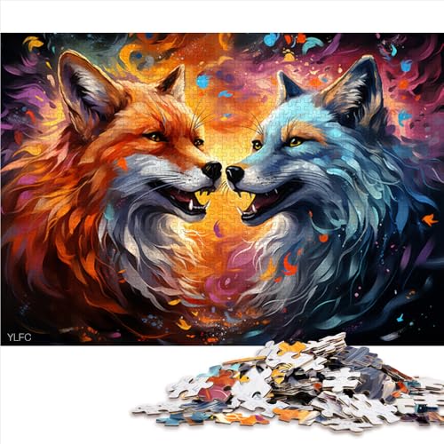 für Erwachsene, 2000 Teile, farbenfrohes psychedelisches Kunstpuzzle mit Fuchs-Papier, für Erwachsene und Kinder ab 12 Jahren, Lernspielzeug, Größe: 70 x 100 cm von LZYANG