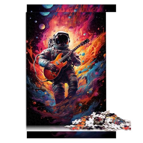 für Erwachsene 2000-teiliges Puzzle Lernspiele, Astronaut spielt Gitarre im Weltraum Papierpuzzle, Geeignet für Kinder ab 12 Jahren, Lernspielzeug Familienspiele。Größe: 70 x 100 cm von LZYANG