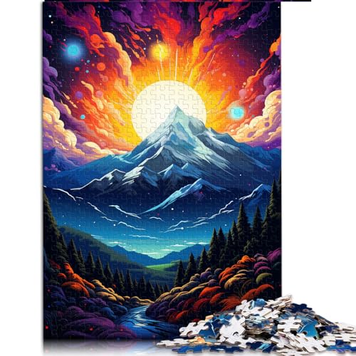 für Erwachsene 2000-teiliges Puzzle Lernspiele,Bunte Berglandschaft Papierpuzzle,Geeignet für Erwachsene und Kinder über 12 Jahre,Heimdekorationspuzzle。Größe: 70 x 100 cm von LZYANG