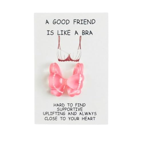 LZYWOD A Good Friend is Like A Bra Pocket Hug, Humorvolle Taschenumarmung für Frauen, Freundschaft, niedlicher BH mit Token-Tasche, Karte Umarmung positiv von LZYWOD