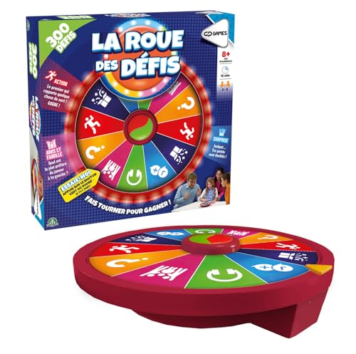 La Roue des Défis, Spielerisches und lustiges Spiel, 300 Herausforderungen zu realisieren, 2 bis 6 Spieler, für Kinder ab 8 Jahren, WHE00 von La Roue des Défis