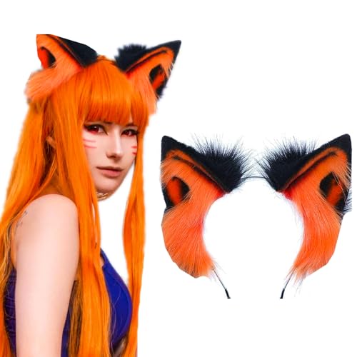 LaVenty Anime Kostüm Fuchsohren Fuchs Kostüm Damen Fuchs Ohren Fuchs Kostüm Katzen Ohren Katzenohren Haarreif Fuchs Maske Fuchs Kostüm Kinder Wolf Costume von LaVenty