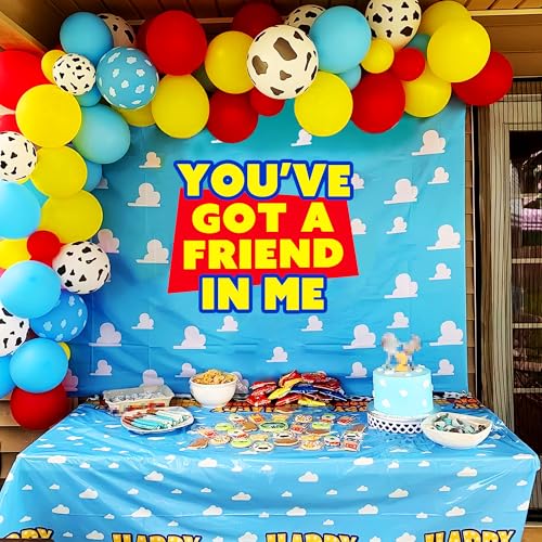 LaVenty Banner mit Aufschrift "You've Got A Friend in Me", für Geburtstag, Party, Dekoration, Geburtstag, Ballon-Girlande, Hintergrund für Jungen, Geburtstagsparty von LaVenty