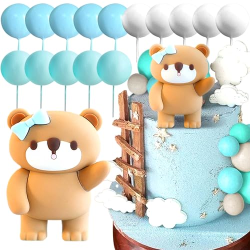 LaVenty Blauer Bär Tortendeko Baby Bär Baby Shower Cake Topper Bären Tortendeko Baby Shower Geburtstag Kuchen Dekoration von LaVenty