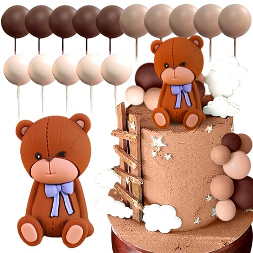 LaVenty Braunbär Tortendeko Baby Bär Baby Shower Cake Topper Bären Tortendeko Baby Shower Geburtstag Kuchen Dekoration von LaVenty