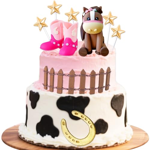 LaVenty Cowboy Pferd Kuchendekoration Cowgirl Kuchen Topper Mädchen Pferd Party Dekorationen Pferderennen für Western Cowgirl Geburtstag Babyparty LaVenty Cowboy Pferd Kuchendekoration Cowgirl Kuchen Topper Mädchen Pferd Party Dekorationen Pferderennen für Western Cowgirl Geburtstag Babyparty von LaVenty