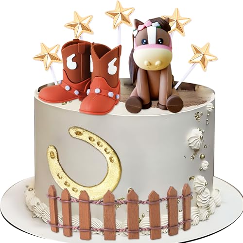 LaVenty Cowboy Pferd Kuchendekoration Cowgirl Kuchen Topper Mädchen Pferd Party Dekorationen Pferderennen für Western Cowgirl Geburtstag Babyparty LaVenty Cowboy Pferd Kuchendekoration Cowgirl Kuchen Topper Mädchen Pferd Party Dekorationen Pferderennen für Western Cowgirl Geburtstag Babyparty von LaVenty