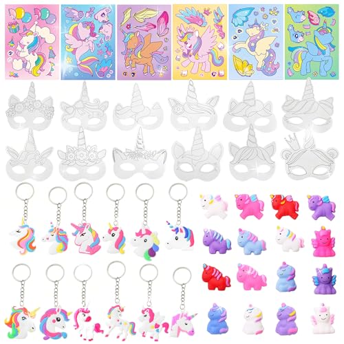 LaVenty Einhorn-Partytütenfüller für Mädchen, Partytütenfüller für Kinder, Masken, Bastelwaren, Armband, Ring, Schlüsselanhänger, Ticker, Geschenke, Pinata-Füllstoffe für Kinder und Mädchen LaVenty Einhorn-Partytütenfüller für Mädchen, Partytütenfüller für Kinder, Masken, Bastelwaren, Armband, Ring, Schlüsselanhänger, Ticker, Geschenke, Pinata-Füllstoffe für Kinder und Mädchen von LaVenty
