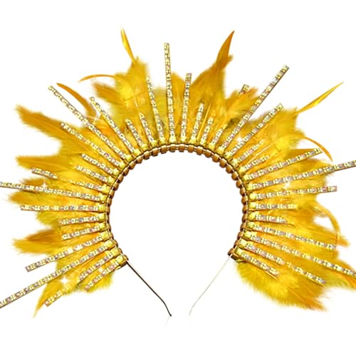 LaVenty Gold Feder Stirnband Flapper Kopfschmuck Karneval Stirnband 1920er Jahre Stirnband für Karneval Flapper Silvester Party von LaVenty