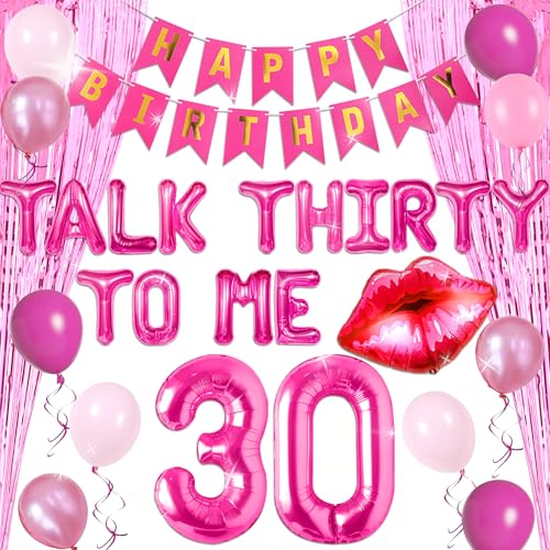 LaVenty Hot Pink Talk 30 to Me Luftballons Talk 30 to Me Geburtstagsdeko Talk Thirty To Me Hintergrund Talk Thirty To Me Banner 30 Geburtstag Dekoration für Sie Dirty 30 Geburtstag Dekoration von LaVenty