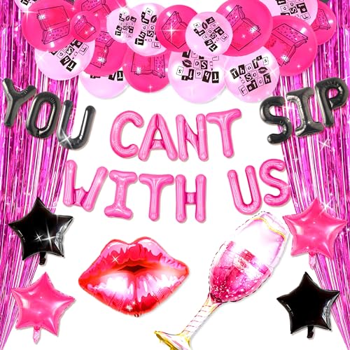 LaVenty Luxuriöse Partydekoration mit Aufschrift "You Can't Sip With Us" für Mädchen, Party-Dekoration, Anfang der 2000er Jahre, Y2K, Party-Dekorationen, Mean Girls Geburtstag, von LaVenty