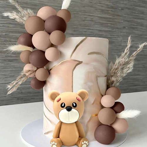 LaVenty Luxuriöse braune Babyparty-Kuchendekoration, Teddybär-Kuchenaufsatz, Geschlechtsoffenbarung, Kuchendekoration, Bär, Babyparty, Partyzubehör, Teddybär-Dekoration von LaVenty