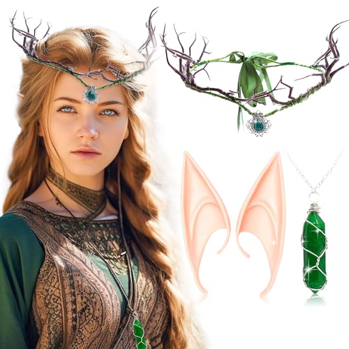 LaVenty Renaissance Elfen Kostüm Handschuhe Renaissance Kopfbedeckung Waldelfe Krone Stirnband Elfenohren Waldelfe Renaissance LaVenty Renaissance Elfen Kostüm Handschuhe Renaissance Kopfbedeckung Waldelfe Krone Stirnband Elfenohren Waldelfe Renaissance von LaVenty