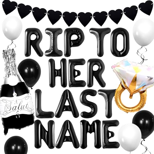 LaVenty Rip To Her Nachnamen Dekoration Rip Single Life Bachelorette Party Dekoration Gothic Bachelorette Party Dekorationen Verlobung Hochzeit Party von LaVenty