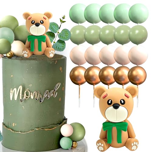 LaVenty Sage Green Dusche Kuchen Dekoration Teddybär Kuchen Topper Geschlecht Enthüllen Kuchen Dekoration Bär Dusche Party Supplies Teddybär Dekoration von LaVenty