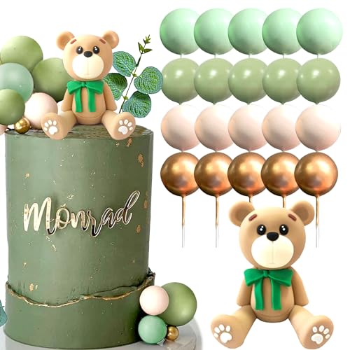 LaVenty Sage Green Dusche Kuchen Dekoration Teddybär Kuchen Topper Geschlecht Enthüllen Kuchen Dekoration Bär Dusche Party Supplies Teddybär Dekoration von LaVenty