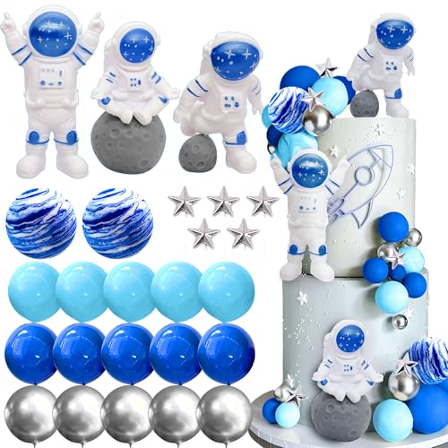 LaVenty Weltraum Tortenaufleger Outer Space Astronaut Weltraum Kuchen Deko Tortenaufleger Weltraum Astronaut Kuchen Deko für Weltraum Geburtstag Deko Astronaut Party Zubehör Babydusche von LaVenty