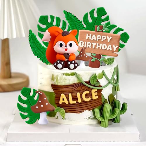 LaVenty Woodland Animals Figuren Cake Topper Woodland Animals Cake Toppers Woodland Animals Birthday Fox Deer Igel Cake Figures von LaVenty