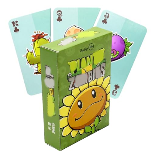 LabDip 55PCS Klassische Zombie-Spielkarten wasserdichte Zombie-Spielkarten Zombie-Pokerspielkarte Cartoon-Design Familienparty Multiplayer-Kartenspiel Geschenk 9 x 6 x 2 cm von LabDip