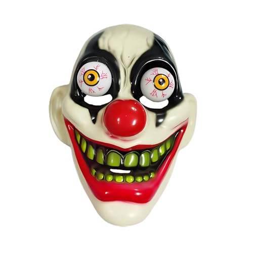 Lady of Luck Gruselige Horror Maske, Clown-Maske Halloween Gesicht Monster Knifflige Maske Projektil Augäpfel für Cosplay Halloween Horrorpartys von Lady of Luck