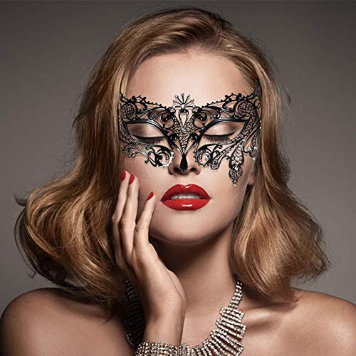 Lady of Luck Venezianische Masken Masquerade Maske Fashion Laser Geschnitten Strass Metall Venezianischen Cosplay Party Venezianische Maske Damen von Lady of Luck