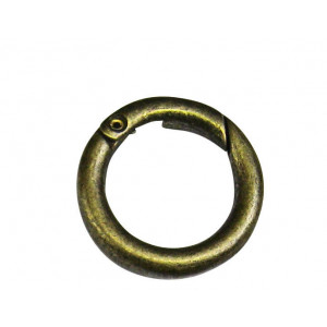 Karabinerring/Karabinerhaken Rund Altmessing 16mm - 1 Stk von Læderiet