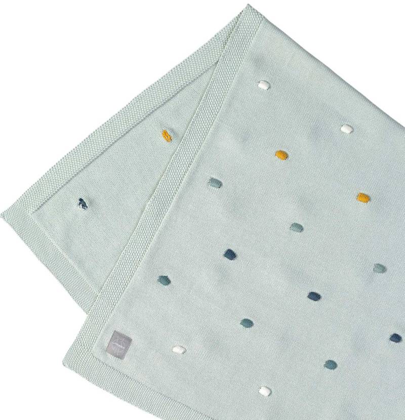 Lässig - Babydecke Strick "Dots" mint von Lässig