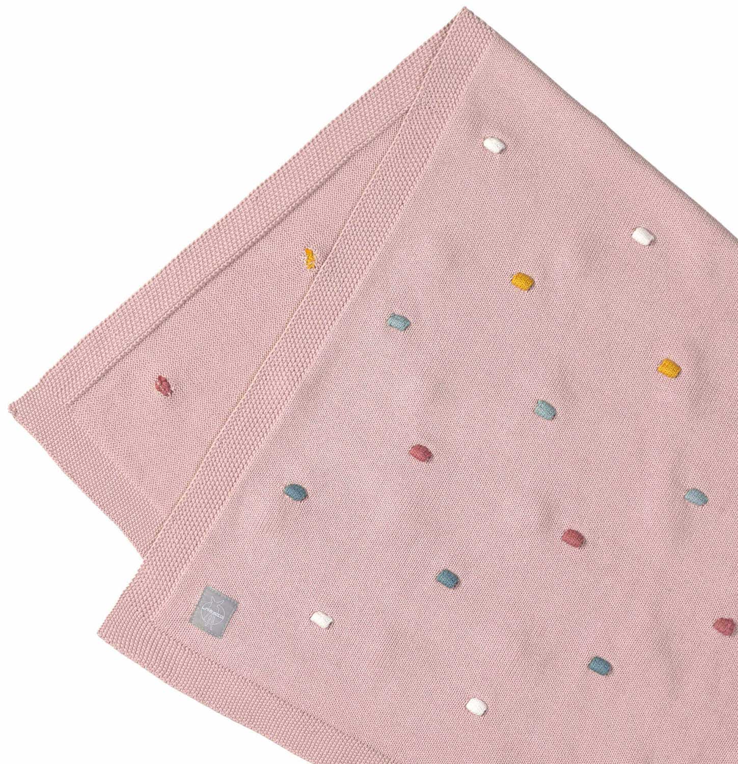 Lässig - Babydecke Strick "Dots" rosa von Lässig