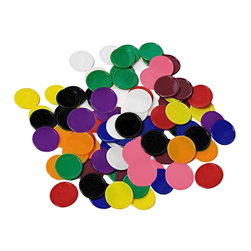 Pokerchips, 200 Pcs Plastechips Poker Chips Spielchips Bingo Plättchen Zahlen Wertmarken Jetons Spielmünzen für Mathe and Casino Spiele, Plastik Einkaufschip Einkaufswagenchip, 25 mm 10 Farben von Lahviuu