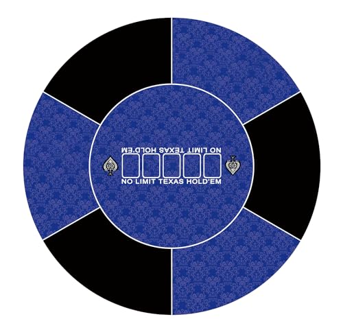 LaiEr Runde Poker Matte, 24/31/47/55 Zoll 6-8 Person Texas Poker Gummimatte, Faltbare Tischplatte, tragbare Poker Tischplatte, geeignet für Poker Spiele, Blackjack, Casino Layout. von LaiEr