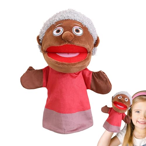 Familien-Plüsch-Handpuppe, Vorschul-Familienpuppe | Geschichtenerzählende Plüschpuppe | Interaktive Rollenspielpuppe, Schulheimpuppe mit beweglichem Mund für Mädchen und von Lainiaoly